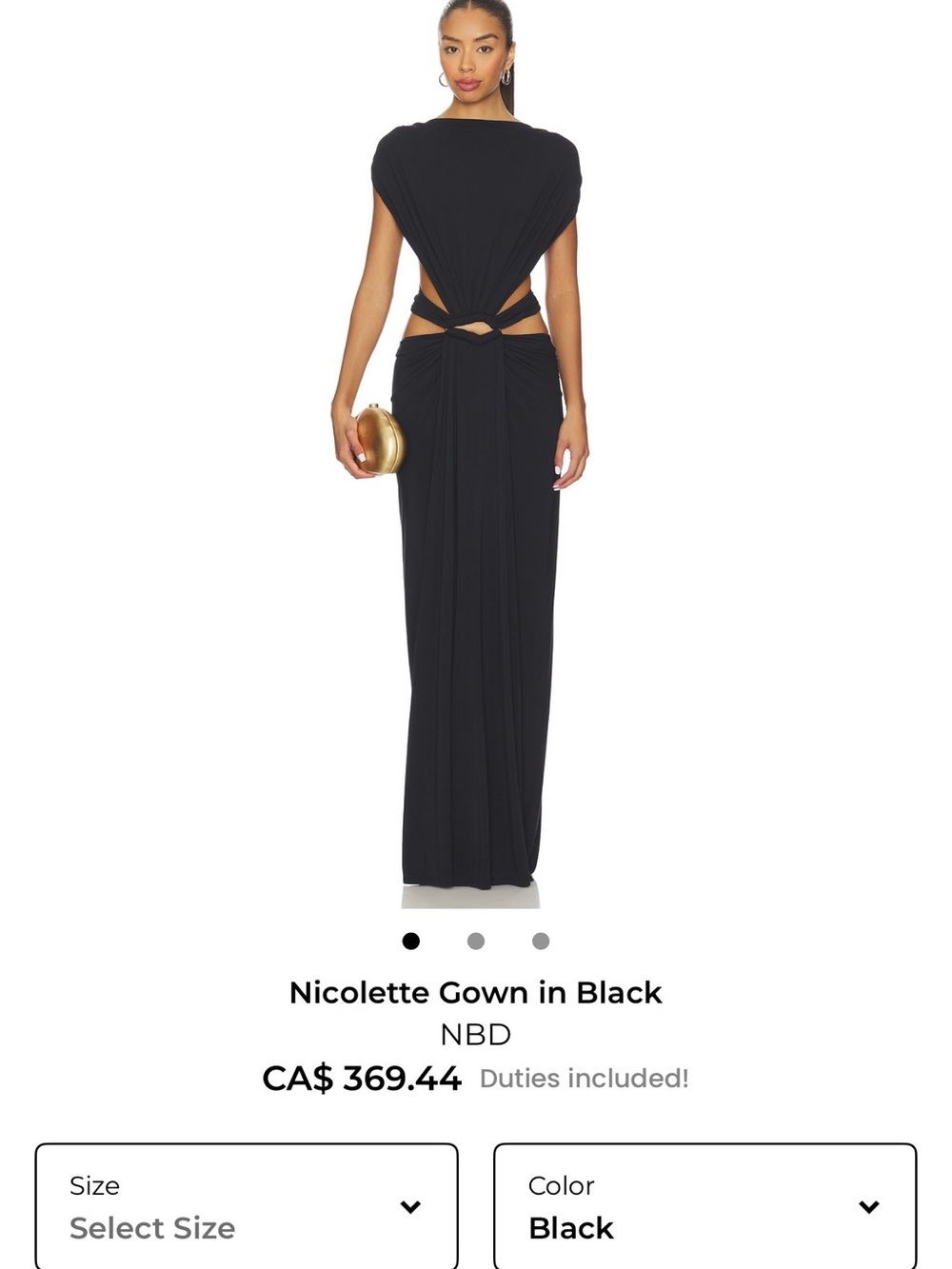 REVOLVE Black Cutout Twist Maxi Gown